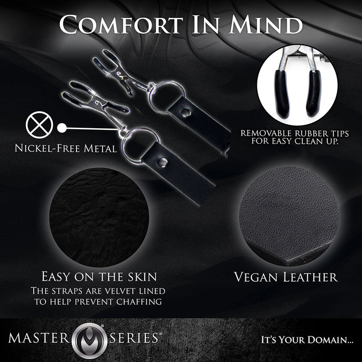 Master Series Spread Labia Spreader Straps With Clamps - Headshop.com