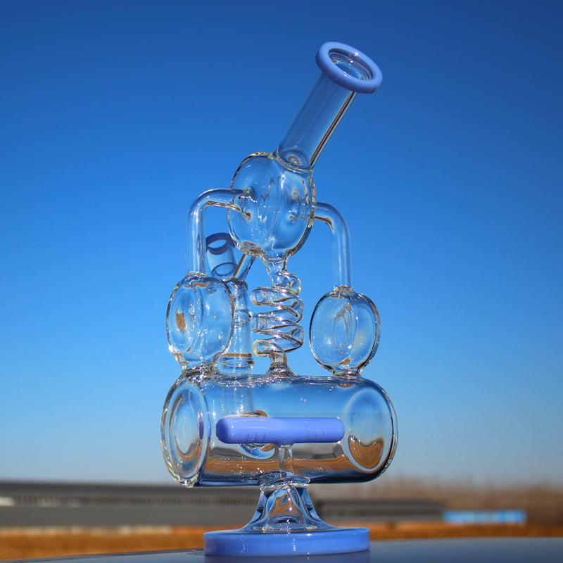 12.5" Recycler Style Inline Perc Water Pipe w/ Spring Body - Headshop.com