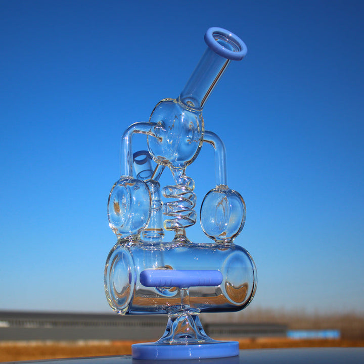 12.5" Recycler Style Inline Perc Water Pipe w/ Spring Body - Headshop.com