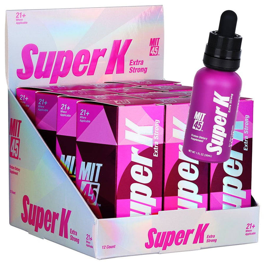 12CT DISPLAY - MIT45 Super K Extra Strong Kratom Shot - 375mg / 30ml - Headshop.com