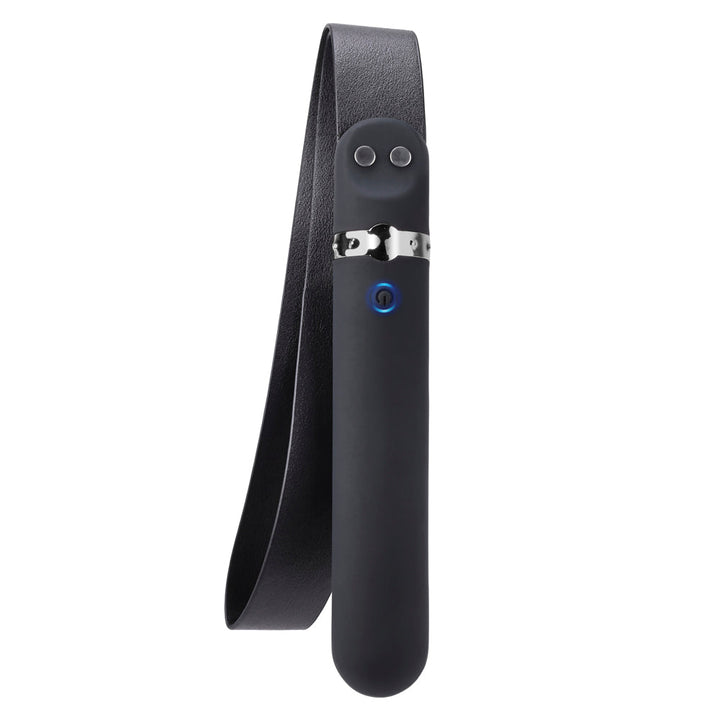 Adam & Eve Spank Me Vibe Rechargeable Silicone Vibrator With Slap Strap End Black - Headshop.com