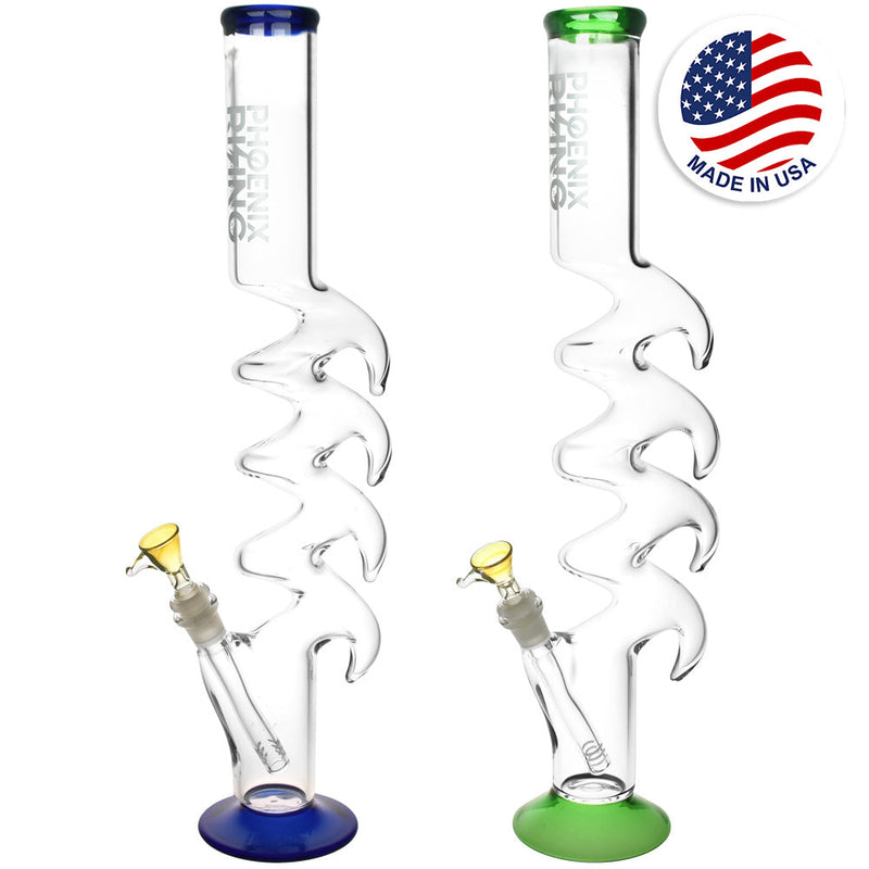 Phoenix Rising Quad Hook Water Pipe - 19"/14mm F/Colors Vary - Headshop.com