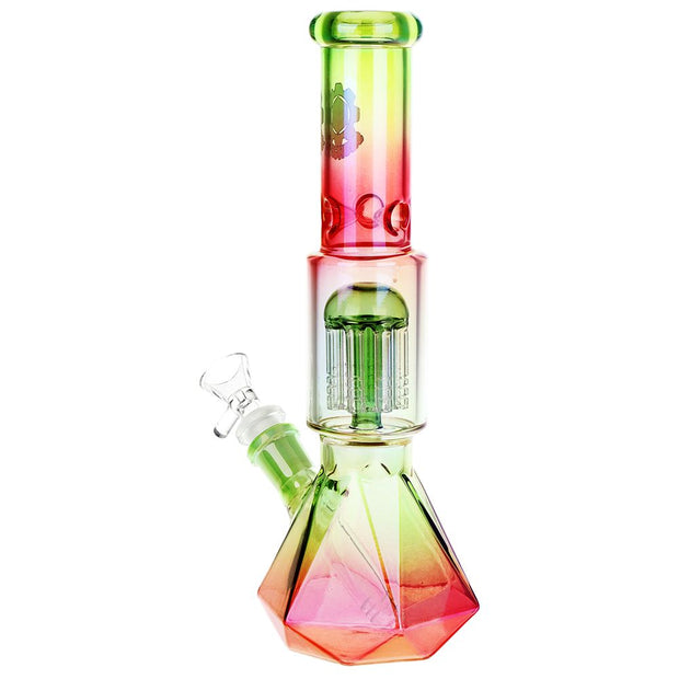3CT BUNDLE - SeshGear Prism Ombre Glass Water Pipe - 10.25" / 14mm F / Assorted Colors