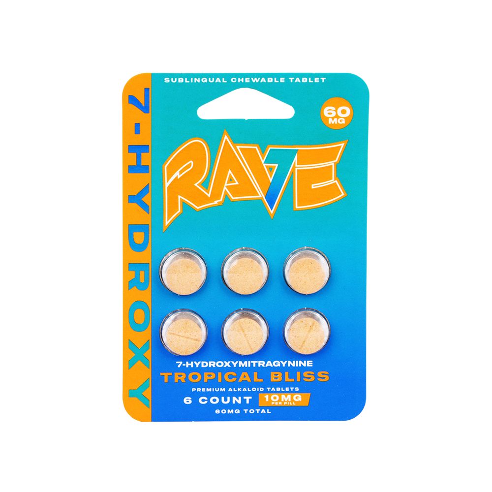 Rave 7-Hydroxymitragynine Tablets - 60mg / 6pc / Tropical Bliss - Headshop.com