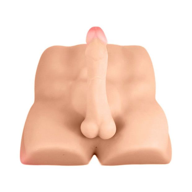 X5 Men Rough Rider Pleasure Doll Anal Masturbator with 7.5 in. Dildo Beige - Headshop.com