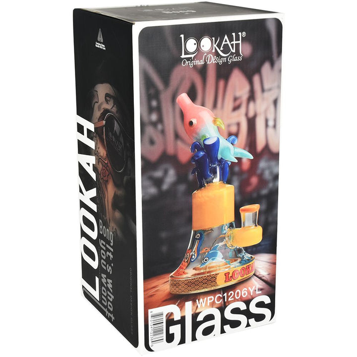 Lookah Glass Dolphin Water Pipe - 9" / 14mm F / Colors Vary - Headshop.com
