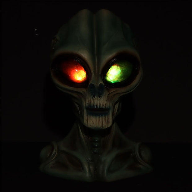 LED Alien Head Polyresin Statue - 8" - Headshop.com