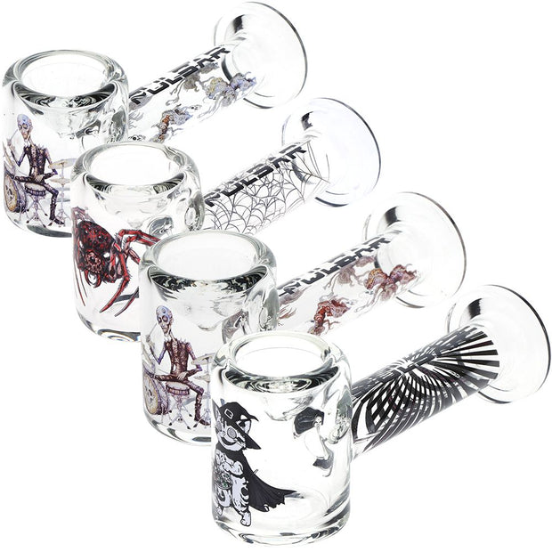 4CT BUNDLE - Pulsar Halloween Glass Hand Pipe Version 2 -  4.5" / Assorted Designs