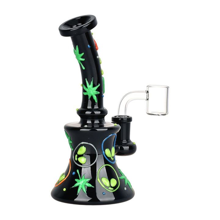 420 Alien Glow In The Dark Glass Dab Rig - 6.5" / 14mm F - Headshop.com