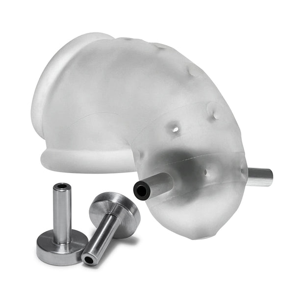 OxBalls Airlock Electro Air-Lite Vented Chastity Clear Ice - Headshop.com