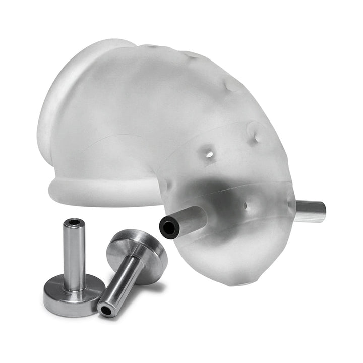 OxBalls Airlock Electro Air-Lite Vented Chastity Clear Ice - Headshop.com