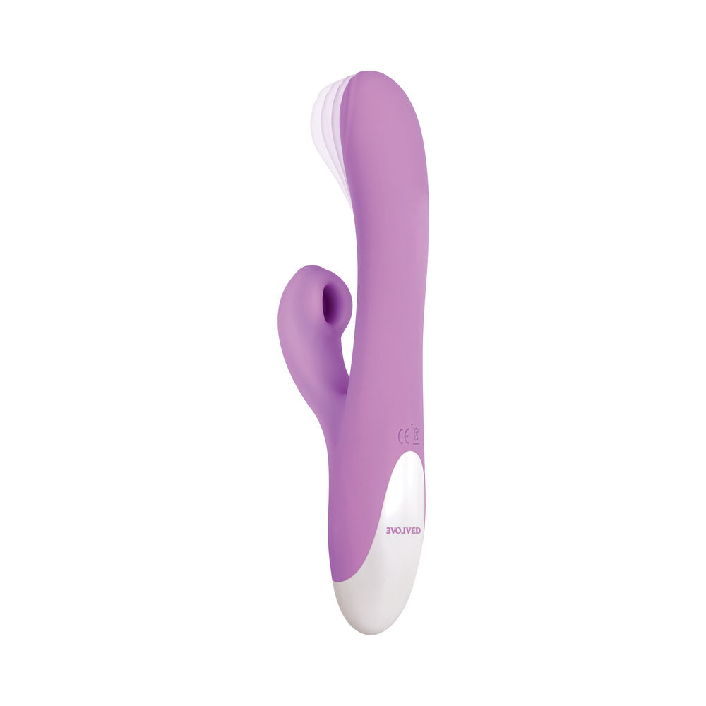 Evolved Super Sucker Rechargeable Thumping Suction Silicone Dual Stimulator Purple - Headshop.com