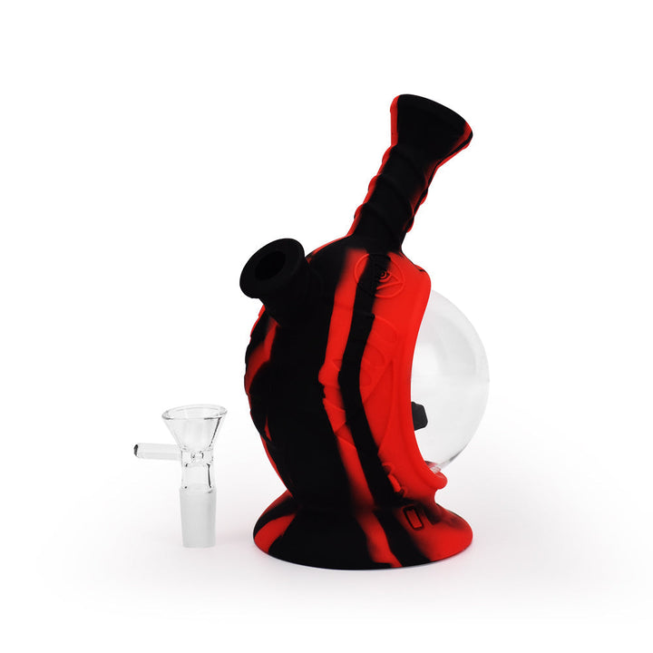 Ritual - 7.5'' Silicone Astro Bubbler - Black & Red - Headshop.com