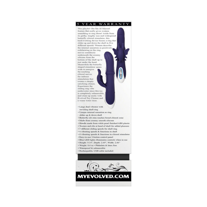 Evolved Put A Ring On It Rechargeable Silicone Dual Stimulator Blue - Headshop.com