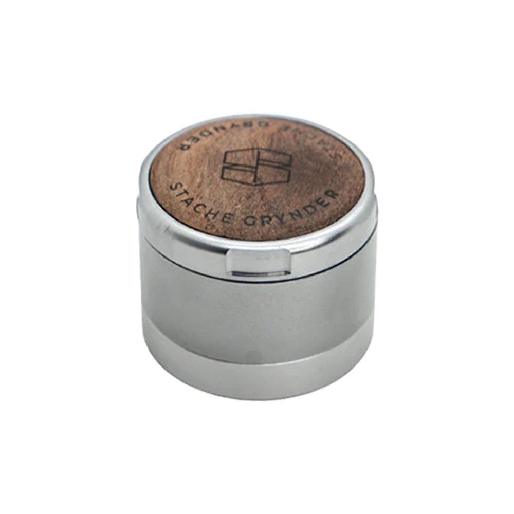 Stache Products Wood Lid Grynder | 3pc | 2.5" - Headshop.com