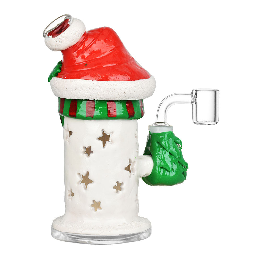 Snowman Glass Glow in the dark Dab Rig - 6.75" / 14mm F - Headshop.com
