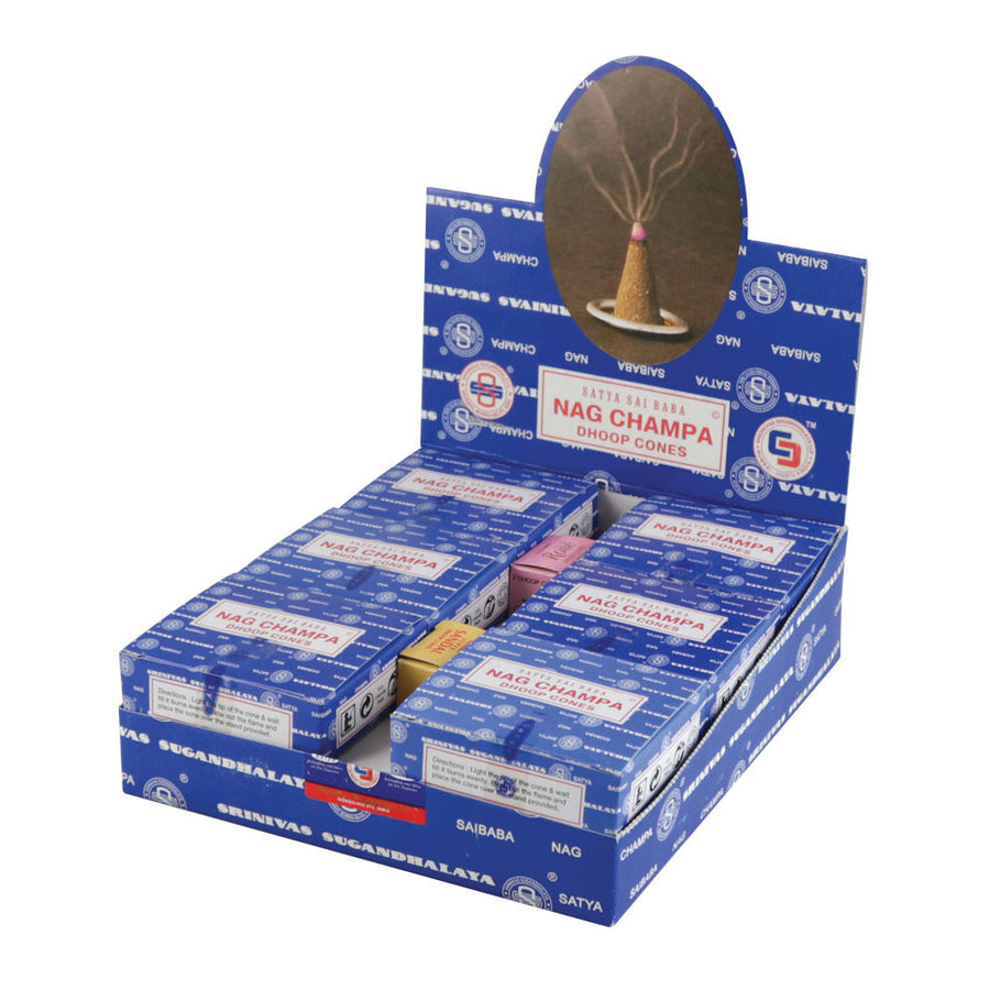 12PK DISPLAY - Satya Cone Incense - approx 12 cones per pack - Headshop.com