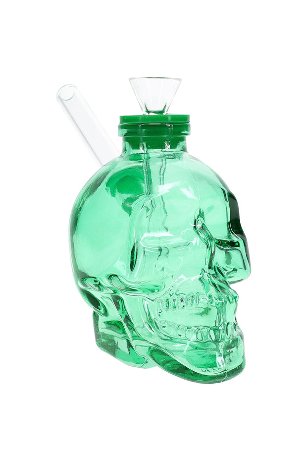Colored Skull Glass Bong “Bone Bank” – 4″