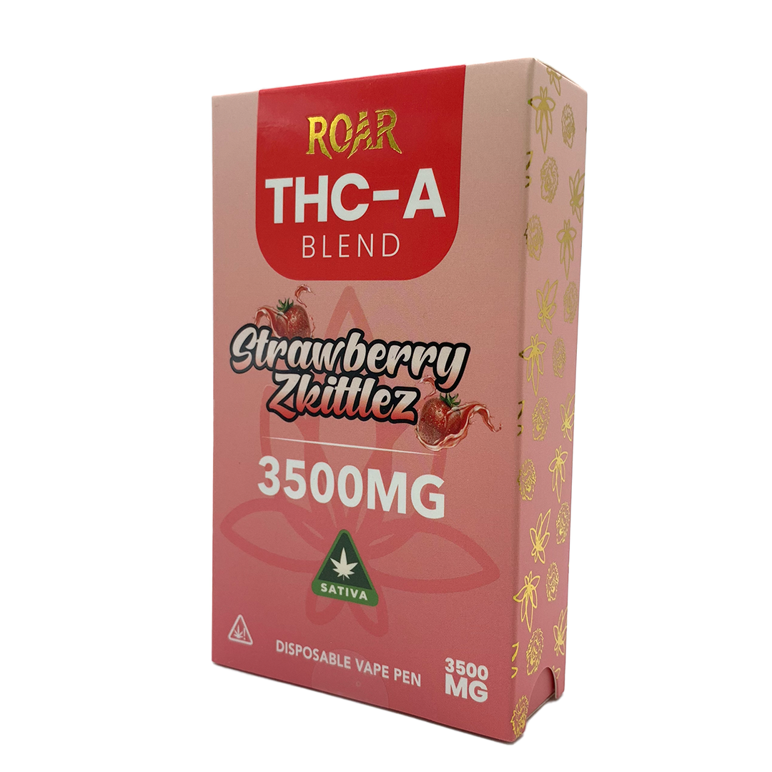 Roar THC-A Blend Disposable Vape 3500MG - Strawberry Zkittlez (Sativa) - Headshop.com