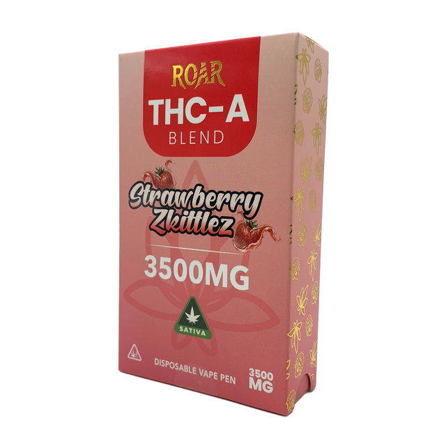 Roar THC-A Blend Disposable Vape 3500MG - Strawberry Zkittlez (Sativa) - Headshop.com