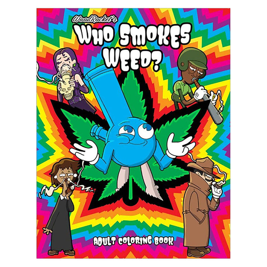 Wood Rocket Who Smokes Adult Coloring Book - 8.5"x11" - Headshop.com