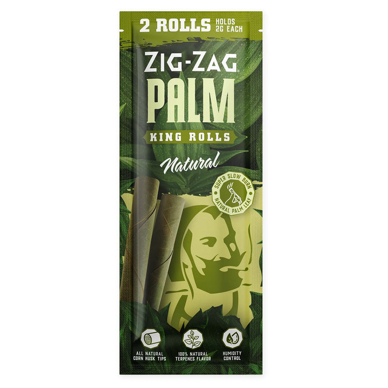 Zig Zag Natural King Palm Rolls | 2pk | 15pc Display - Headshop.com