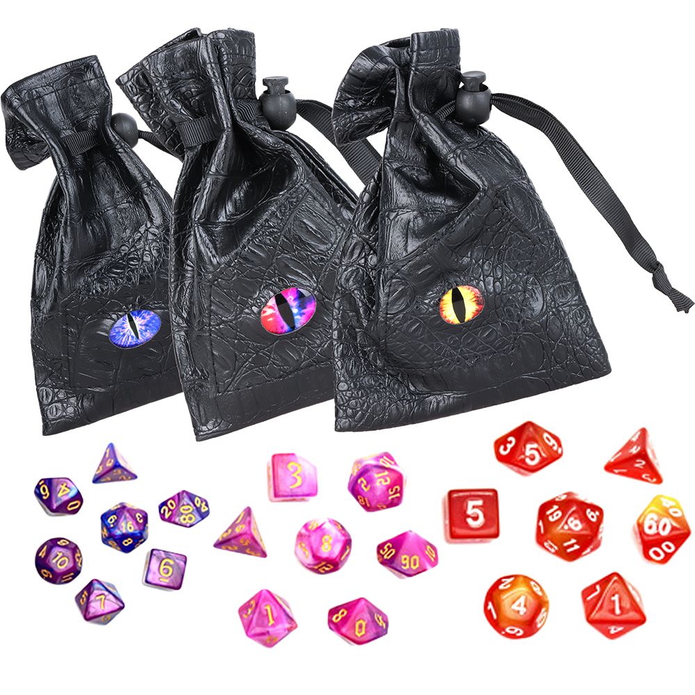 Dragon Eye Storage Pouch & Gaming Dice | 7pc Set - Headshop.com