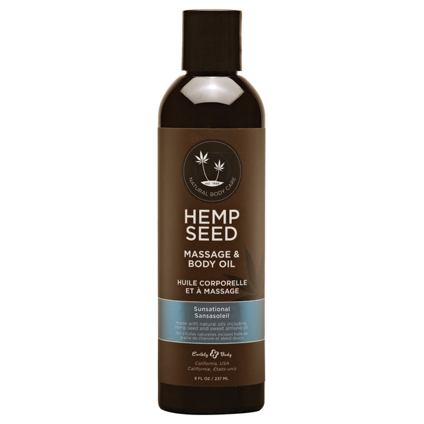 Earthly Body Hemp Massage Oil Sunsational 8 oz. - Headshop.com