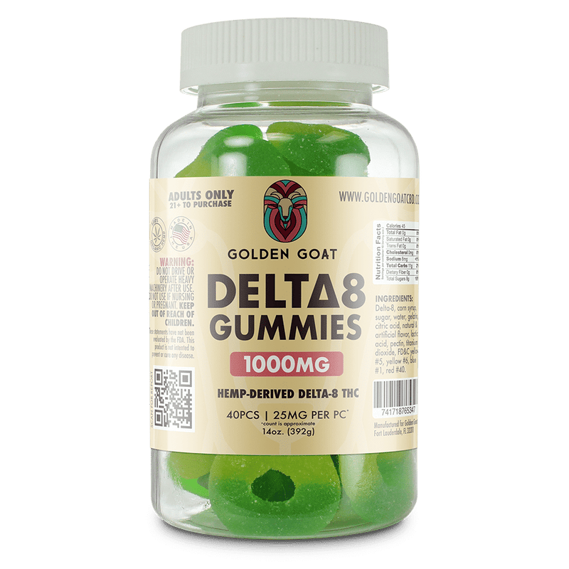 Delta 8 Gummies 1000mg - Apple Rings - Headshop.com