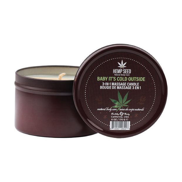 Earthly Body Hemp Seed 3-in-1 Holiday Candle Baby It's Cold Outside - Headshop.com