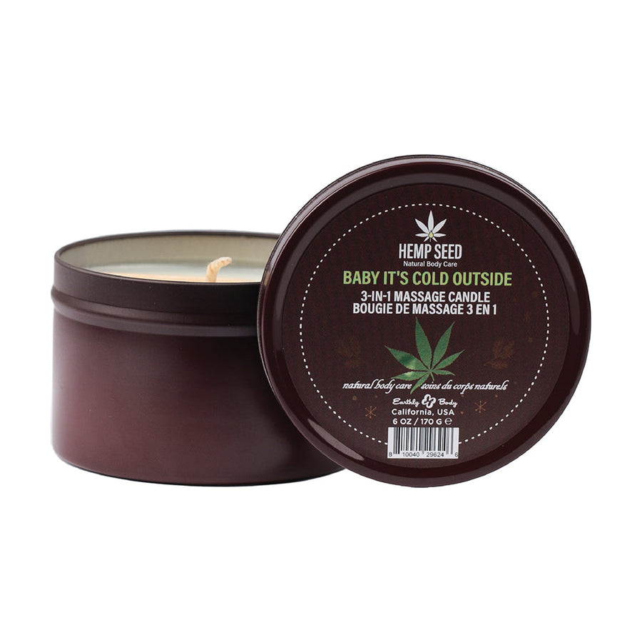 Earthly Body Hemp Seed 3-in-1 Holiday Candle Baby It's Cold Outside - Headshop.com