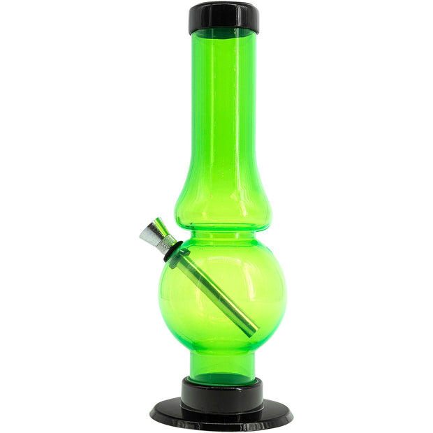 JM Enterprises  6-9" Acrylic Straight Tube Bubble Flare Bong - Multiple Colors