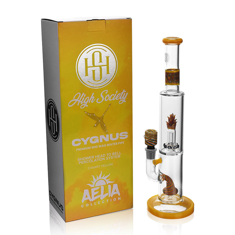 High Society | Cygnus Premium Wig Wag Waterpipe (Canary Yellow) - Headshop.com