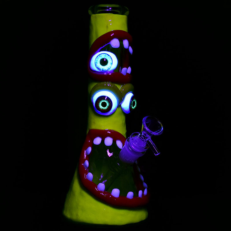 Maniacal Monster 3D Painted Beaker Water Pipe - 10" / Designs Vary - Headshop.com