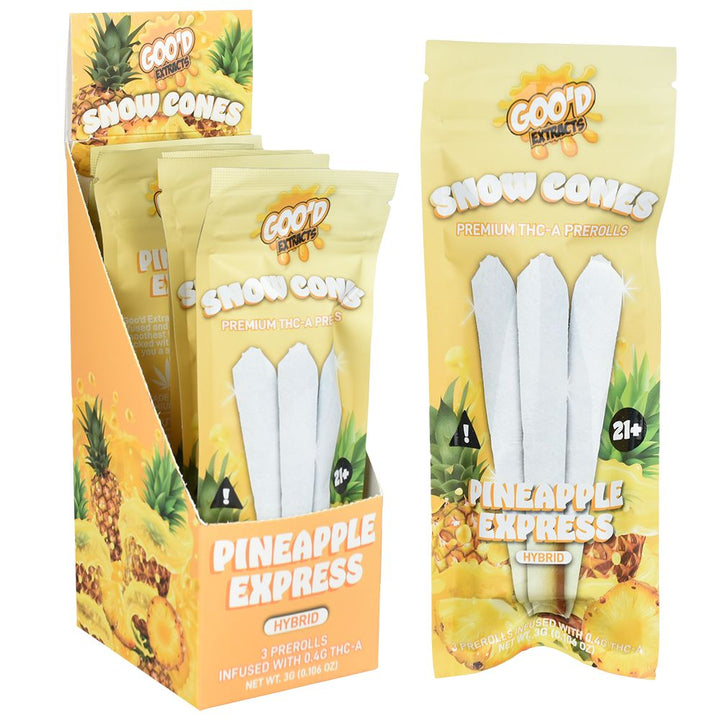 GOO'D Snow Cones THCA Pre-Rolls | 3g | 3pc | 5pk Display - Headshop.com