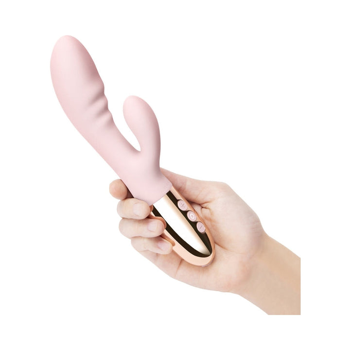 Le Wand Blend Rechargeable Double-Motor Silicone Rabbit Vibrator Rose Gold - Headshop.com