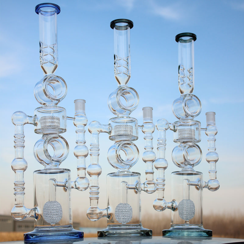 Massive Approx. 22 Inch Dual Perc Recycler Style Water Pipe - Headshop.com