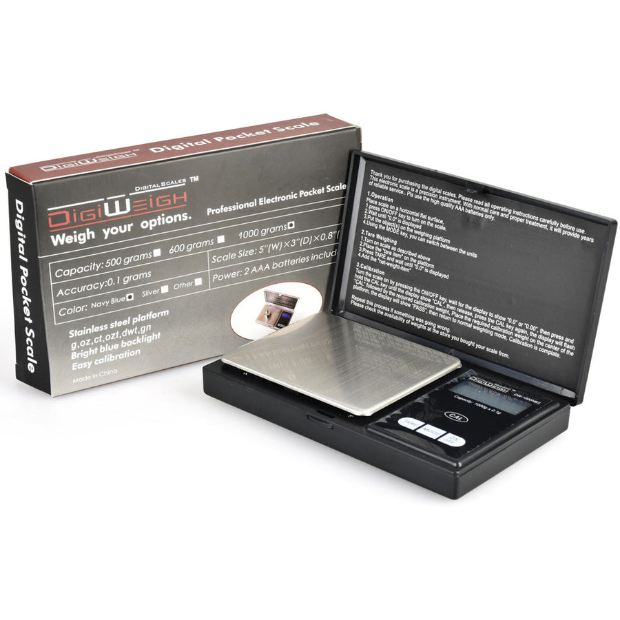 DigiWeigh Notebook Digital Pocket Scale | 1000g x 0.1g - Headshop.com