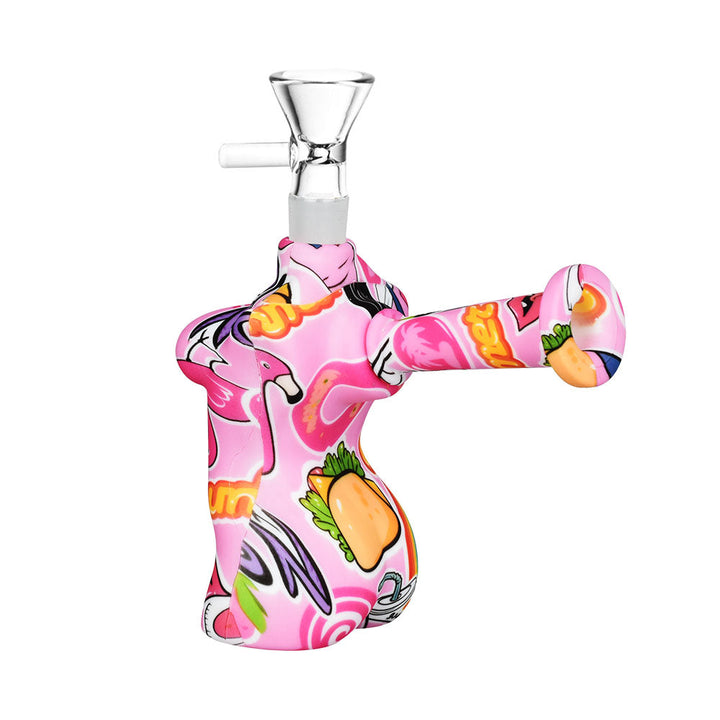Hot Bod Silicone Bubbler | 3.75" | 14mm F | Assorted Designs | 5pc Set - Headshop.com