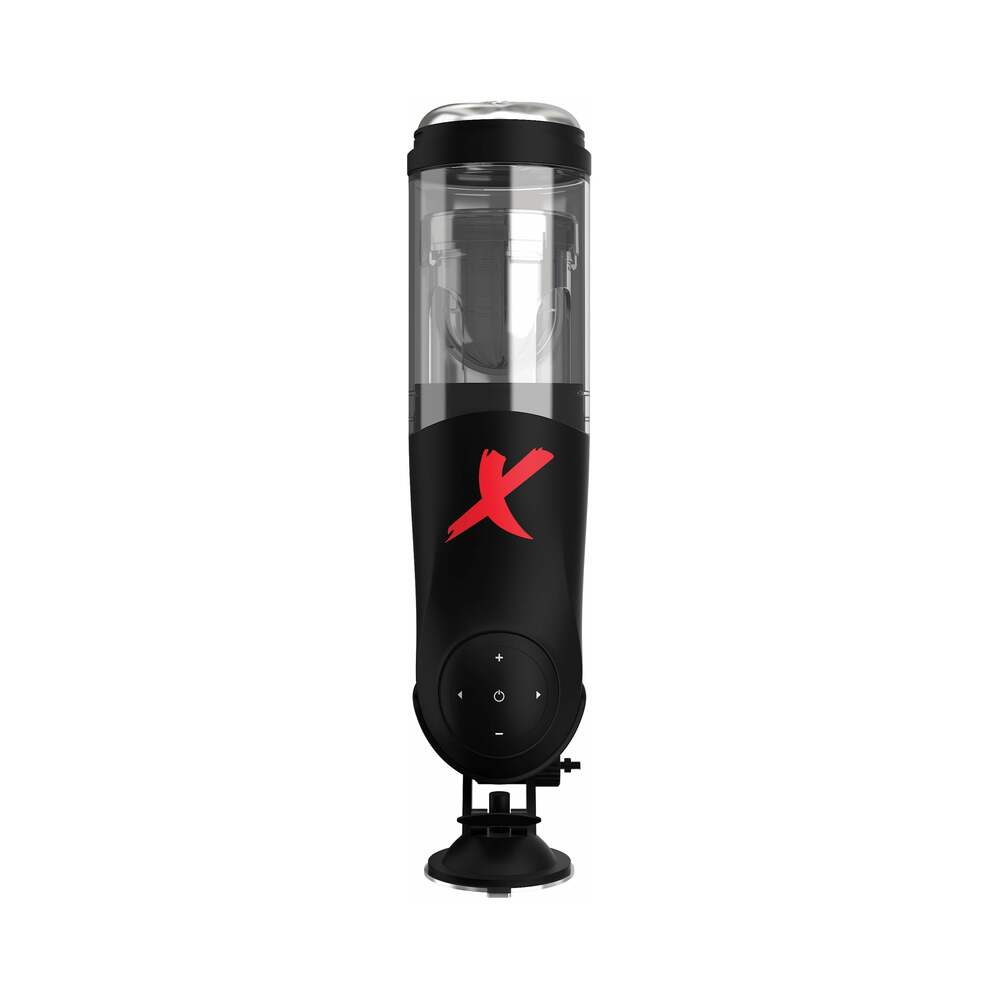 PDX Elite Deluxe Mega-Bator Rotating Thrusting Masturbator Clear/Black - Headshop.com