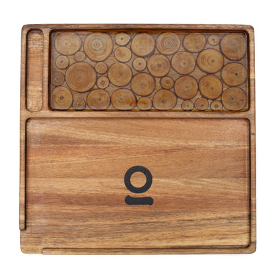 Ongrok Premium Natural Acacia Wood Tray | 9.5" x 9.5" - Headshop.com