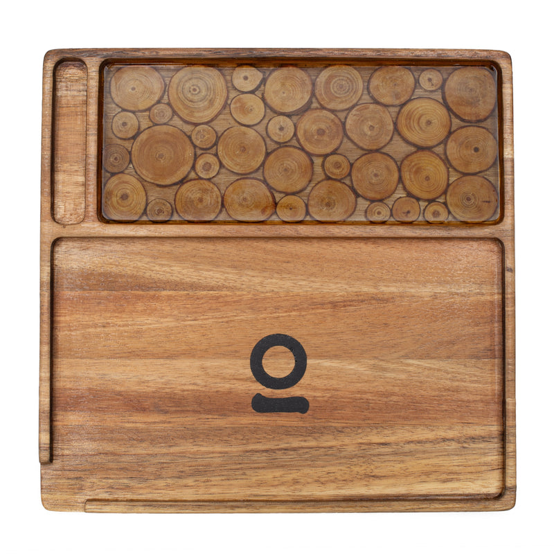 Ongrok Premium Natural Acacia Wood Tray | 9.5" x 9.5"