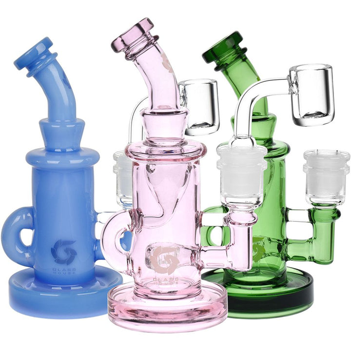 Glass House Mini Incycler Dab Rig - 5.75" / 14mm F / Colors Vary - Headshop.com