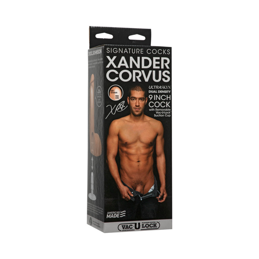 Signature Cocks - Xander Corvus - 9in ULTRASKYNCock w/Removable Vac-U-Lock Suction Cup Vanilla - Headshop.com