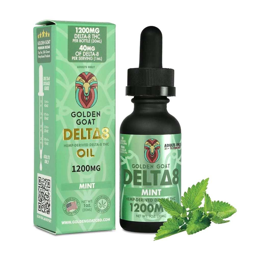 Delta-8 Oil, 1200mg – Mint – 30ml, 1oz. - Headshop.com