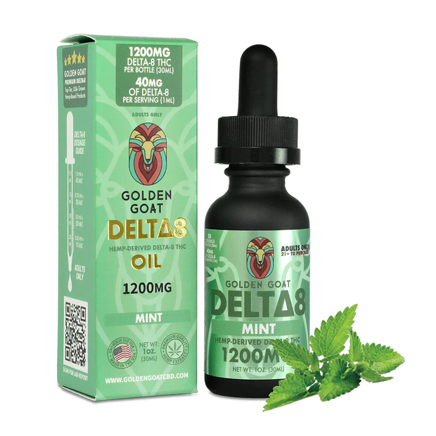 Delta-8 Oil, 1200mg – Mint – 30ml, 1oz. - Headshop.com