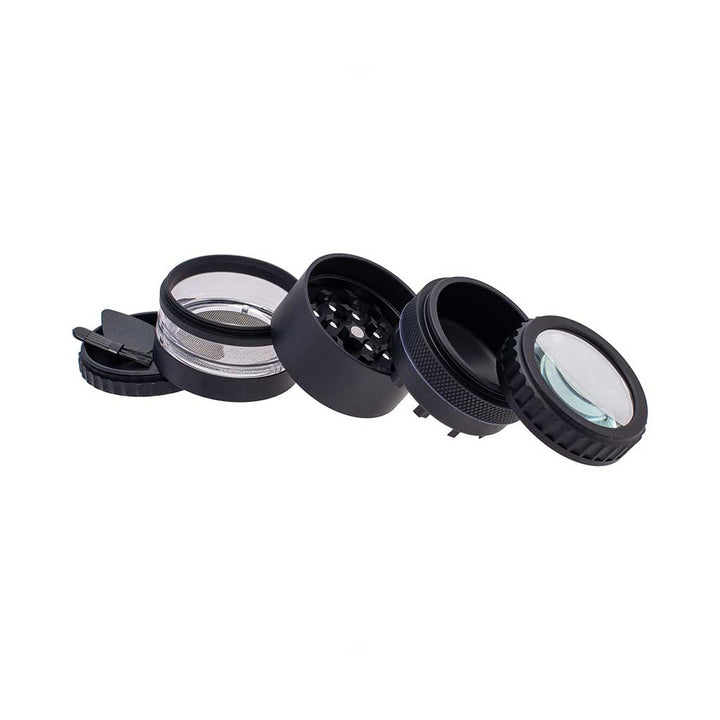 GRINDER WITH MAGNIFYING LID