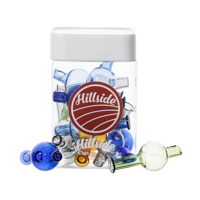 Hillside Glass Bubble Carb Caps - 22mm / Asst Colors 12PC JAR - - Headshop.com