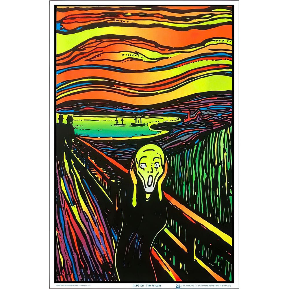 Psychedelic The Scream Flocked Black Light Poster - 23"x35" - Headshop.com