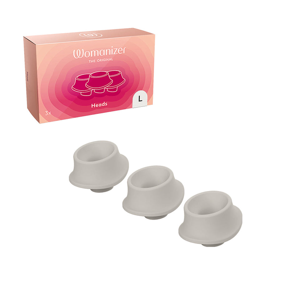 Womanizer 3-Pack Type A Replacement Stimulation Heads Warm Gray L - Headshop.com